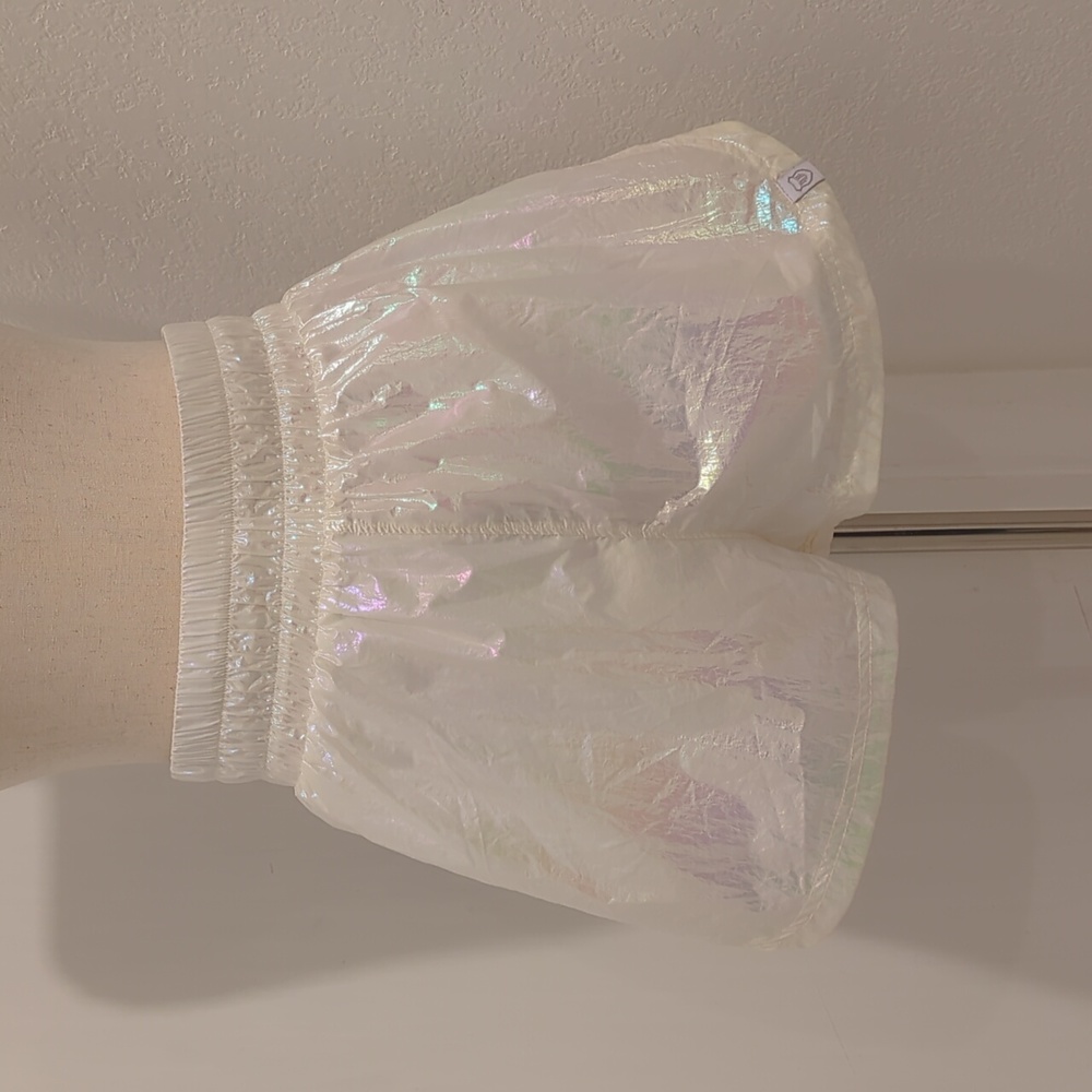 NWT EleVen by Venus Williams Glow Up Shorts Small Iridescent White